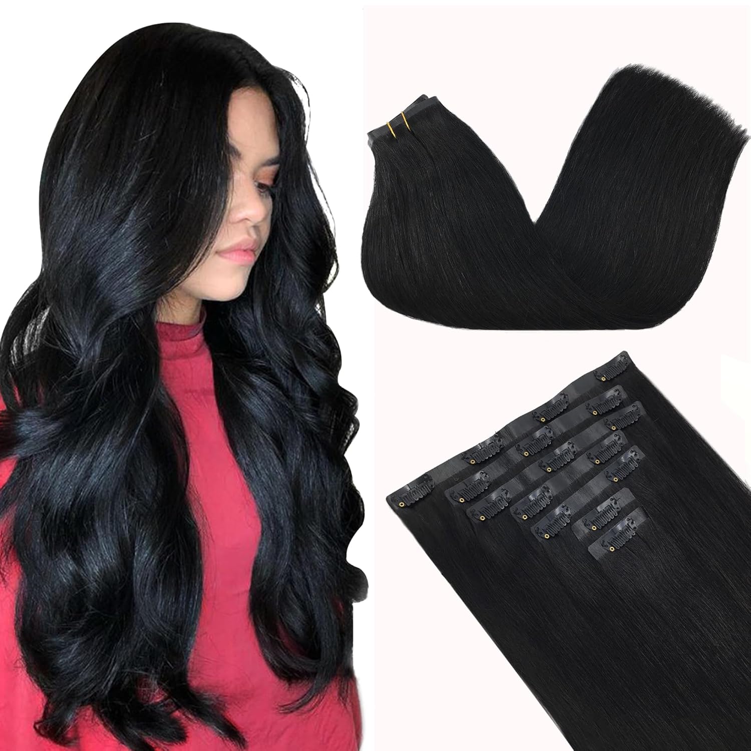 Clip in Hair Extensions Real Human Hair for Luxurious Style