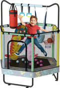 LAMERGE 55 Inch Kids Trampoline with 7 Fun Features for Ages 1-8