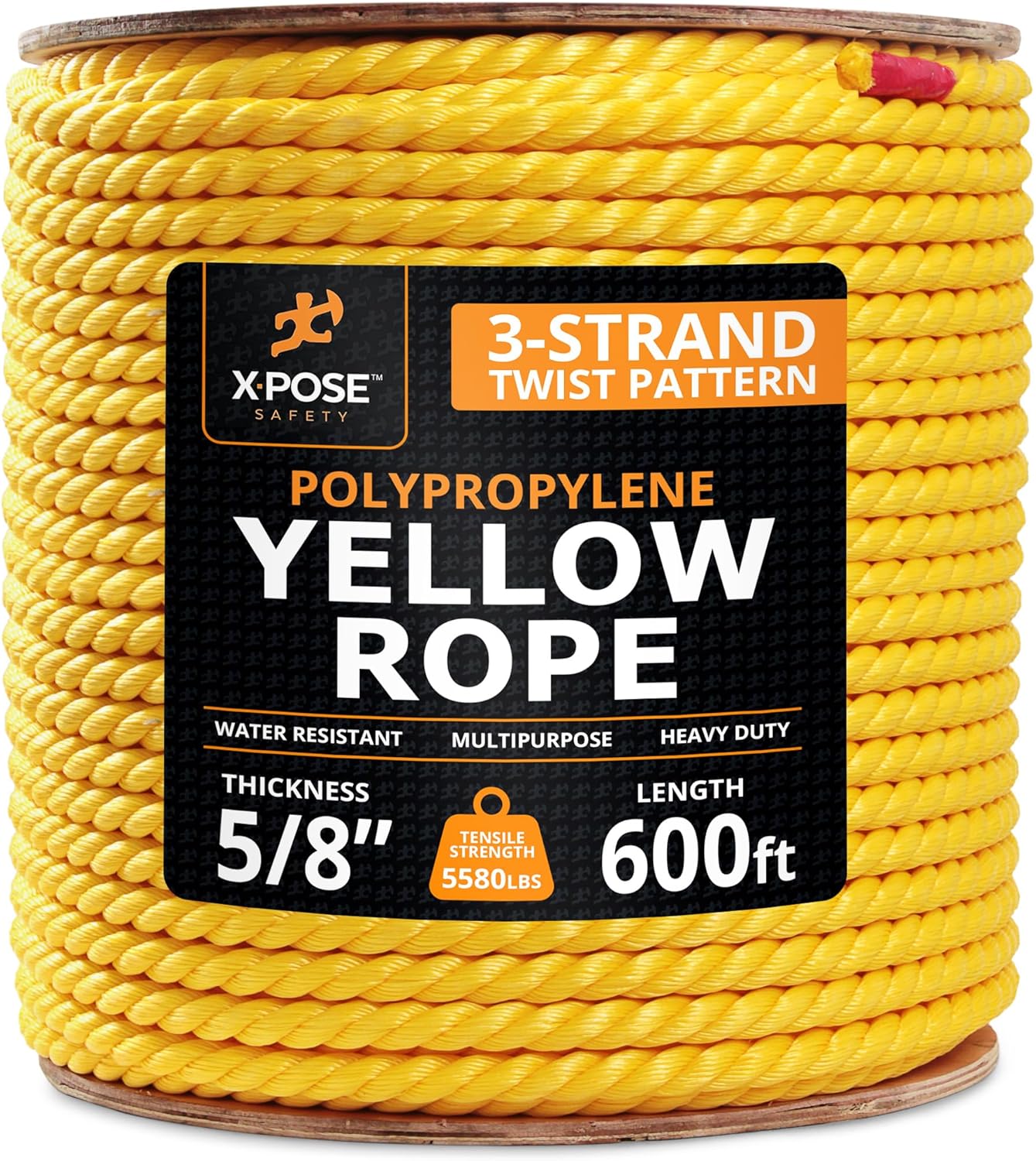 Yellow Twisted Polypropylene Rope for Outdoor and Marine Use