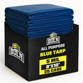 Boen 8ft x 10ft Blue Poly Tarps 25-Pack - Multipurpose Weather