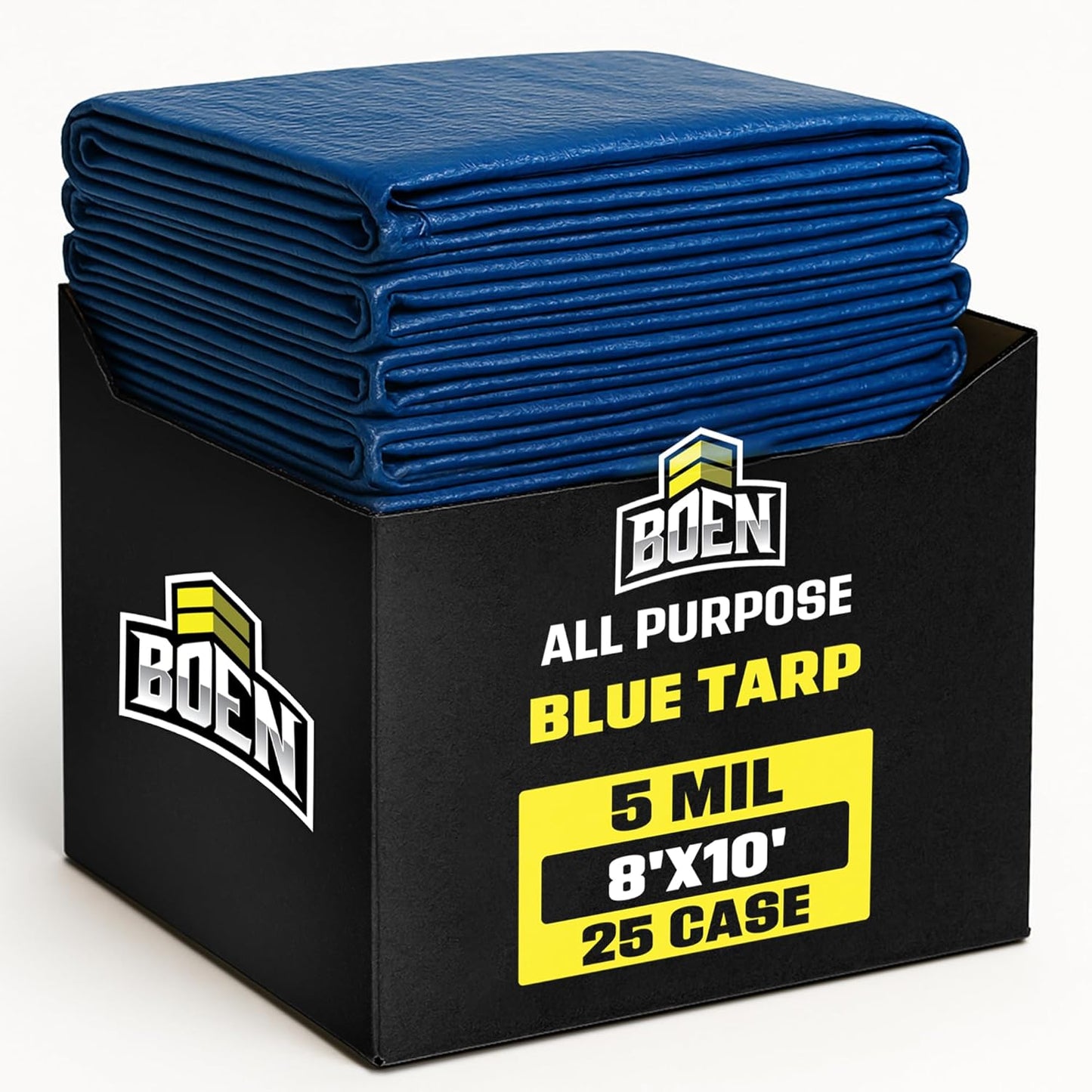 Boen 8ft x 10ft Blue Poly Tarps - Reliable Waterproof Covers