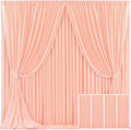 Peach Backdrop Curtain 4 Panels 20ft x 10ft - Wrinkle Free Event Drape
