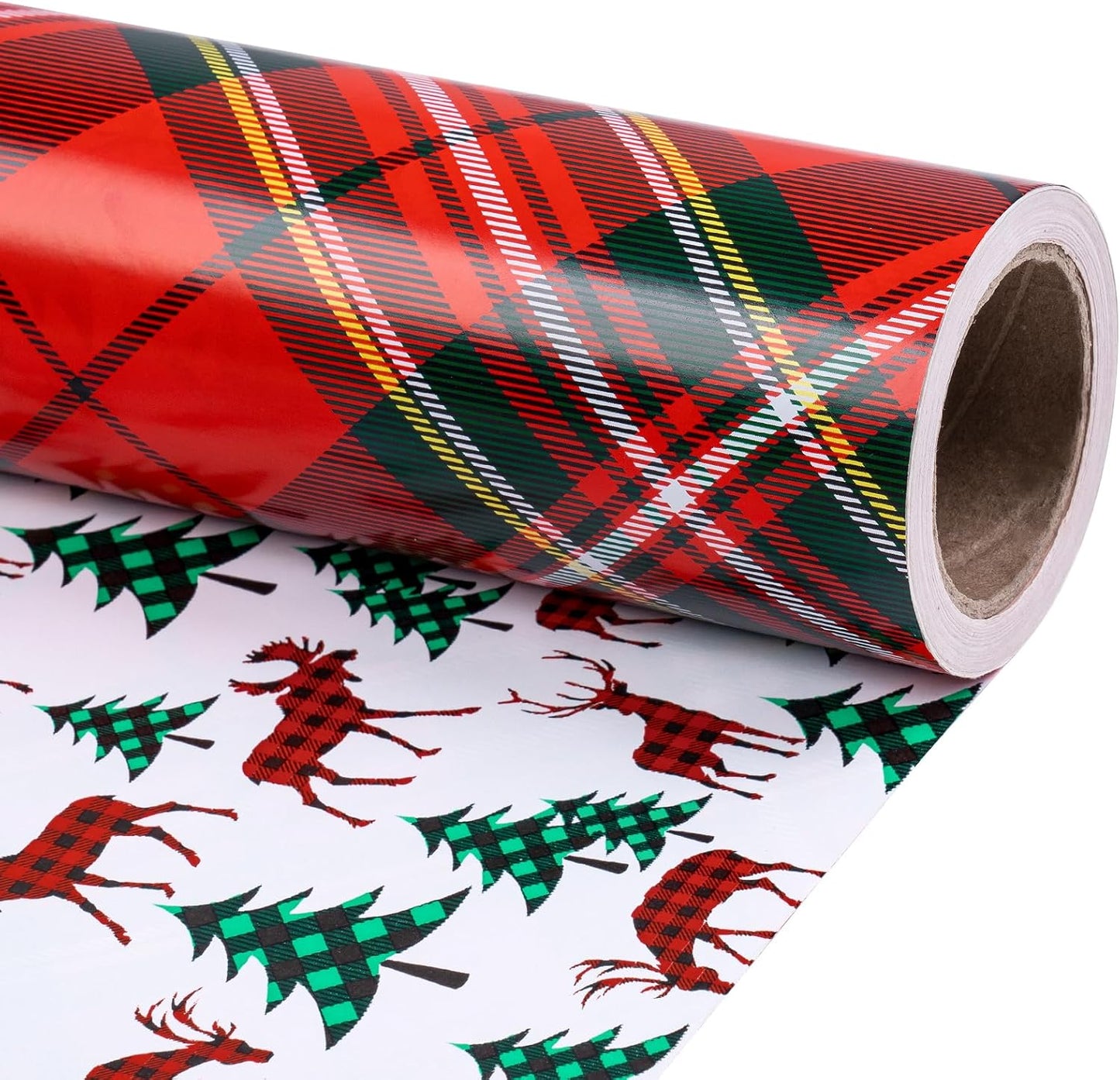 RUSPEPA Christmas Reversible Wrapping Paper Roll for Gifts