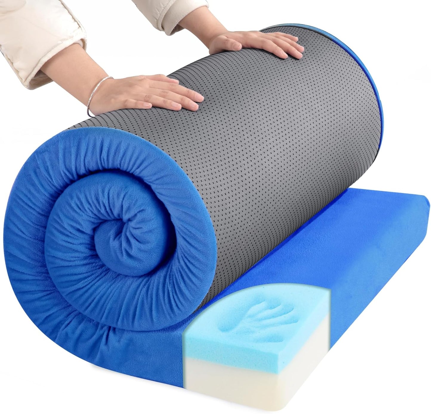 HOMBYS 3 Inch Thick Waterproof Memory Foam Camping Mattress