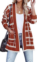 Women's Striped Color Block Open Front Cardigan - Lightweight Cozy