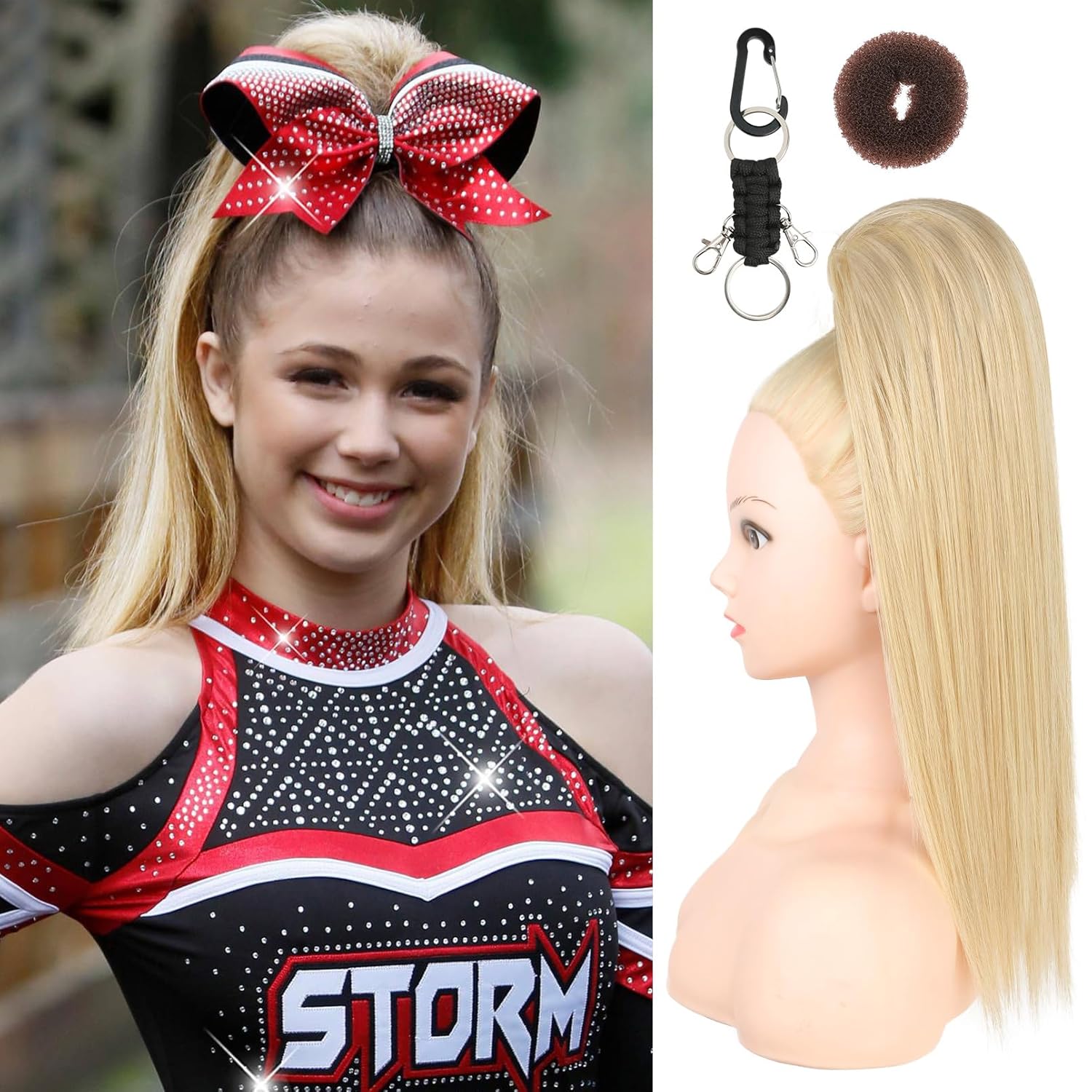 SEIKEA Cheer Ponytail Hair Piece - 16in Champagne Blonde Extension