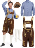 Lederhosen Men Oktoberfest Outfit - Classic Bavarian Costume Set