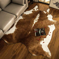 Faux Cowhide Rug 6.2 x 7ft - Soft Khaki Brown Vintage Western