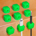 Magnetic Cable Clips Cord Holder 9pcs (Glow-Green) - Tidy Desk