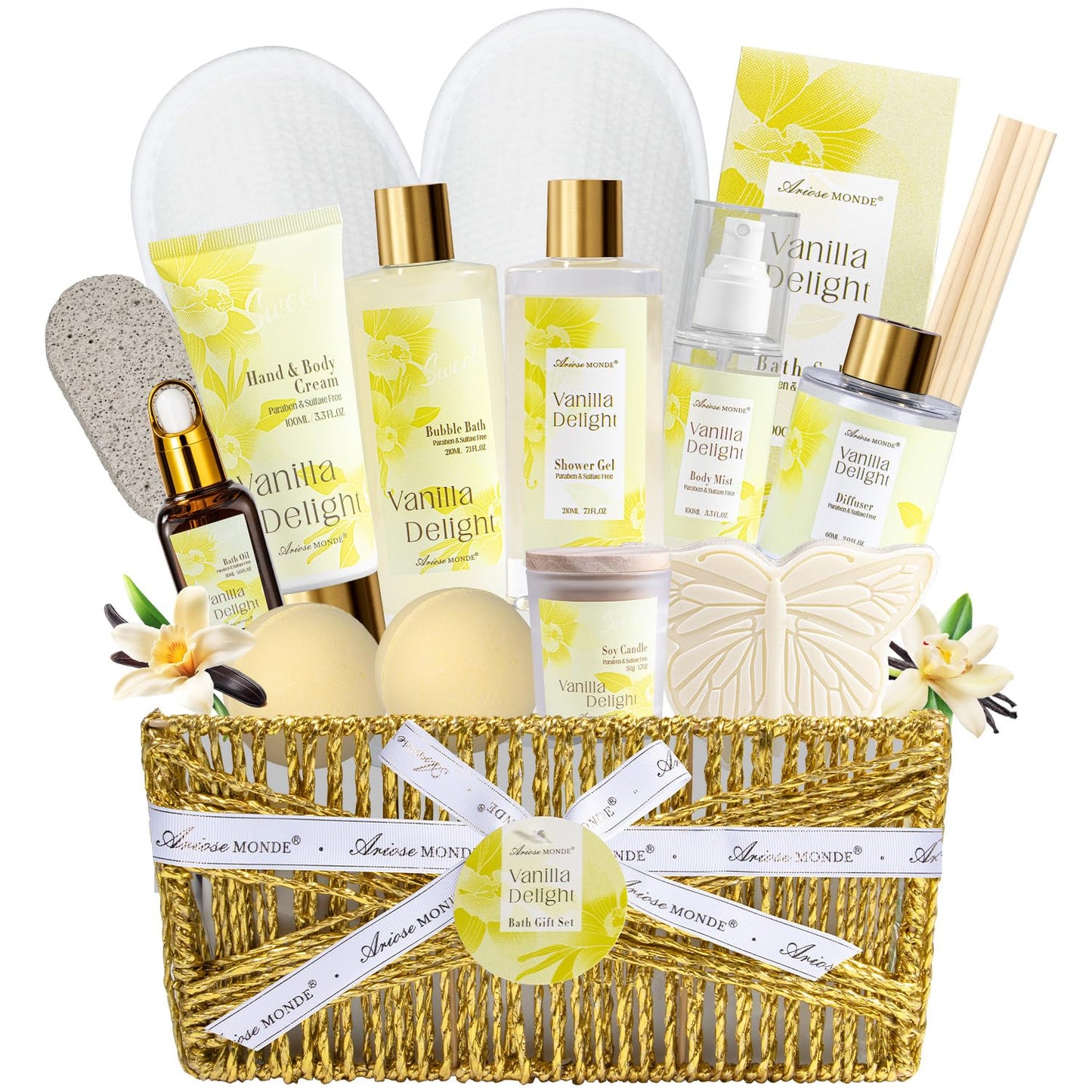 Spa Gifts for Women - 15Pcs Vanilla Rose Relaxation Set