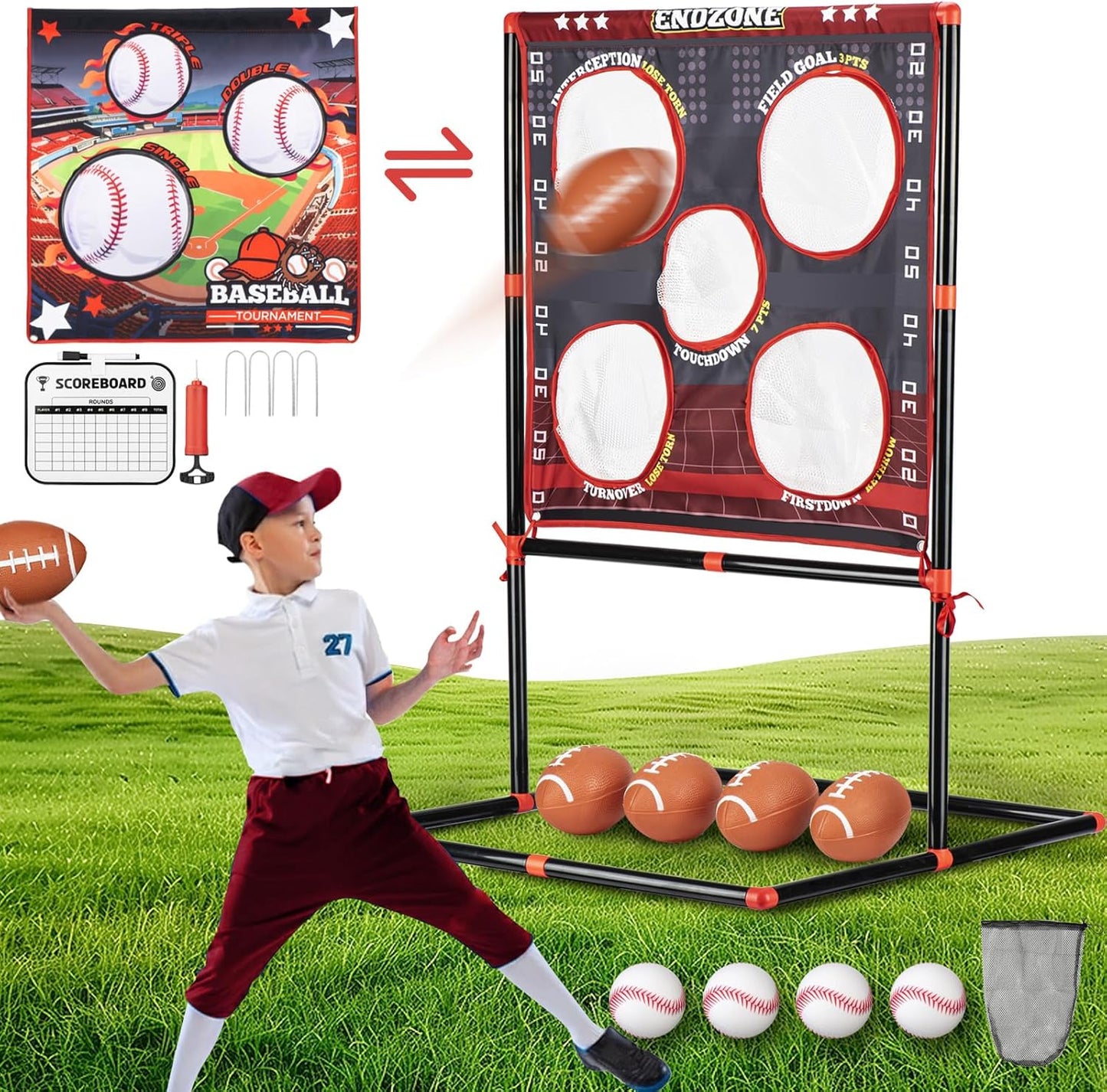 Football Toss Game for Kids Ages 3-8 - Outdoor Fun Toy