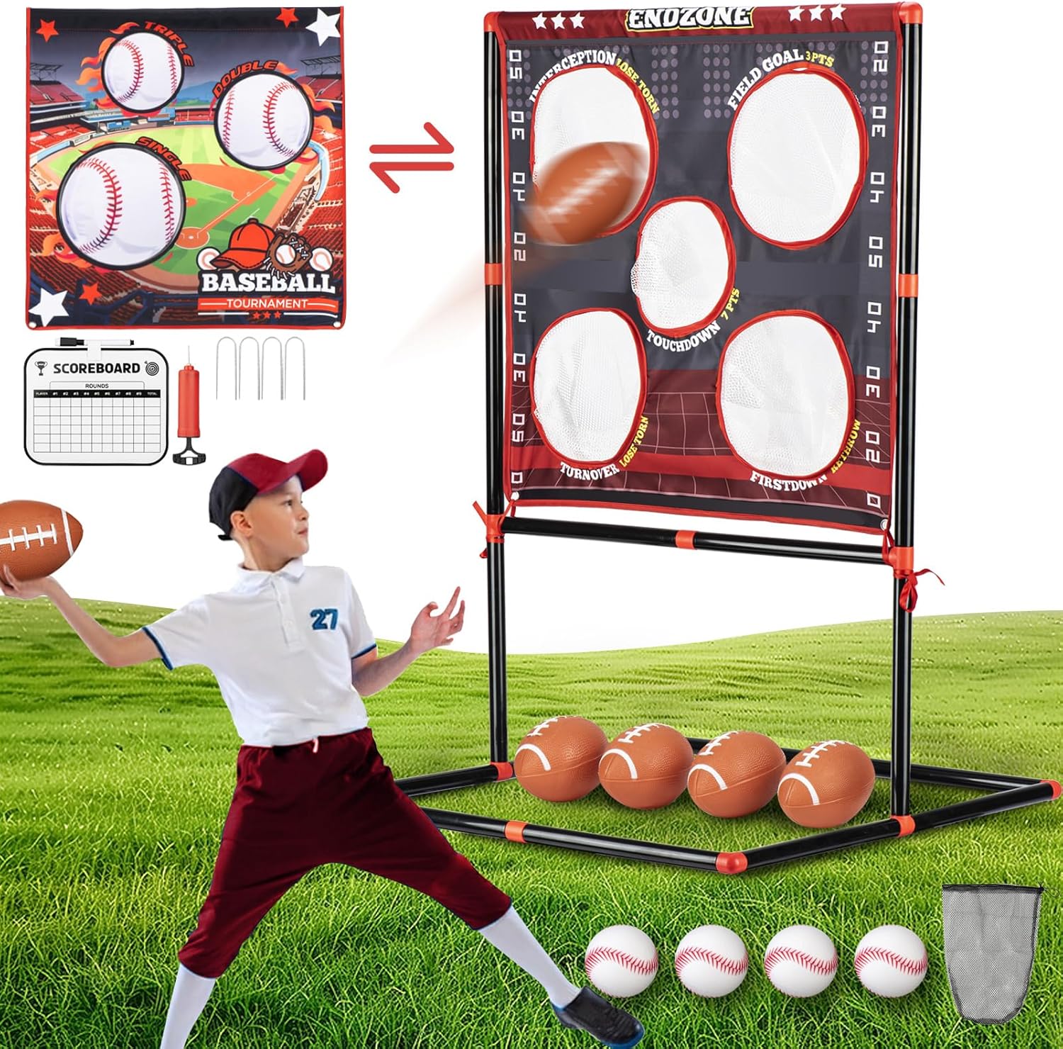 Football Toss Game for Kids Ages 3-8 - Outdoor Fun Toy