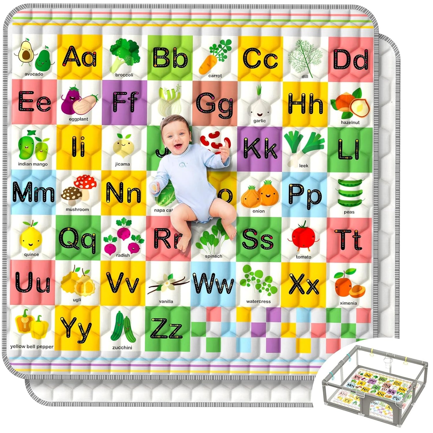 Gimars Cute Padded Play Mat: Non-Slip & Washable