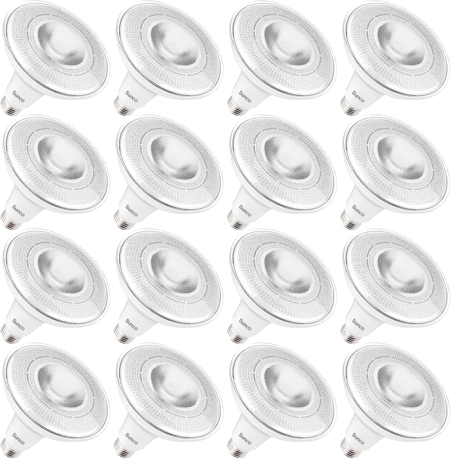Sunco 16 Pack Outdoor Flood Light Bulb LED PAR38 for Security