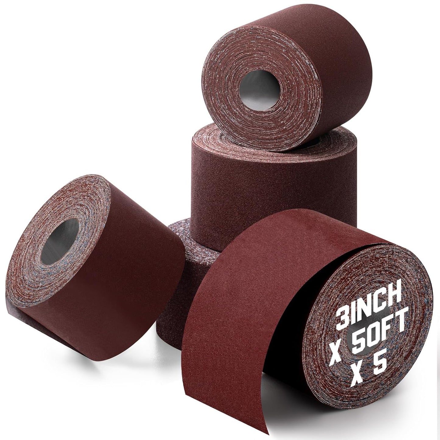 5 Rolls 3in Wide Emery Cloth Roll Sandpaper for Polishing Needs