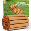 Wooden Garden Pathway 12 ft Roll-Out Cedar Walkway - Weather-Resistant