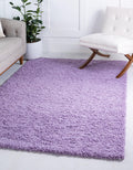 Unique Loom Solid Shag Area Rug 4 ft 1 in x 6 ft 1 in - Soft Lilac