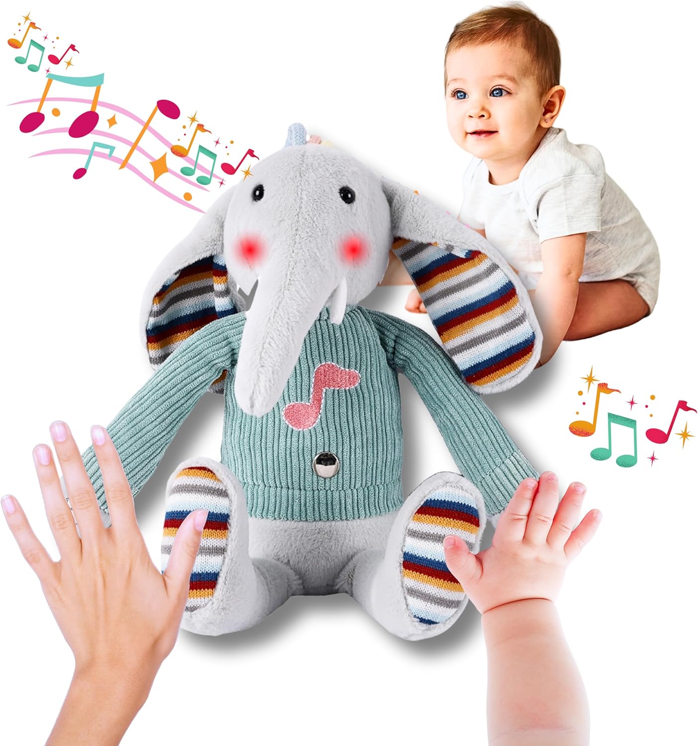 Lumio Musical Elephant Toy - Interactive Fun for Ages 0-36 Months!