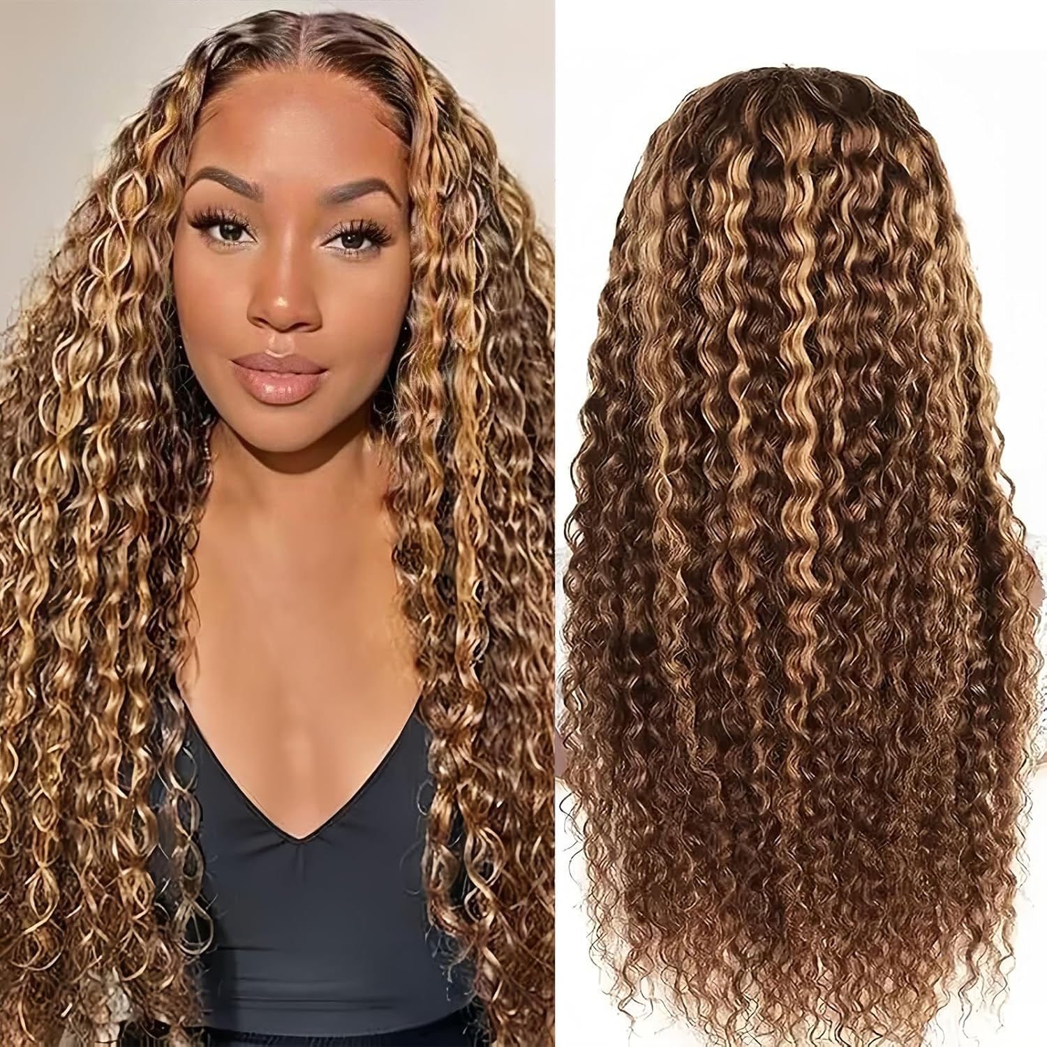 13x6 Deep Wave Lace Front Wigs for Women - 32 Inch Curly Hair