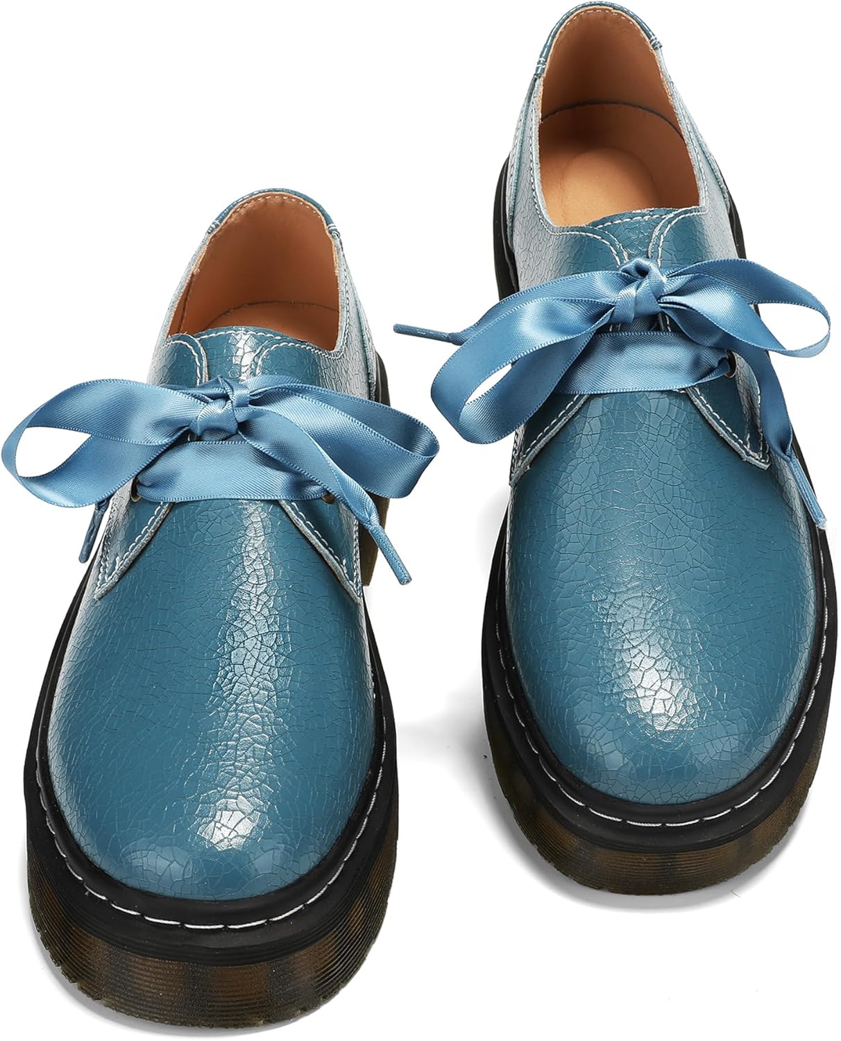 Women Lace-up Platform Chunky Loafers for Business and Casual Wear