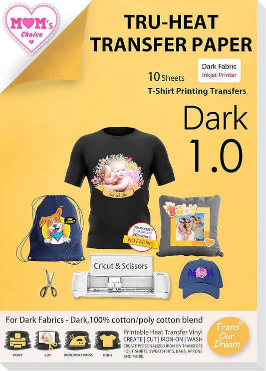 10 Sheets Inkjet Transfer Paper for Dark Fabrics