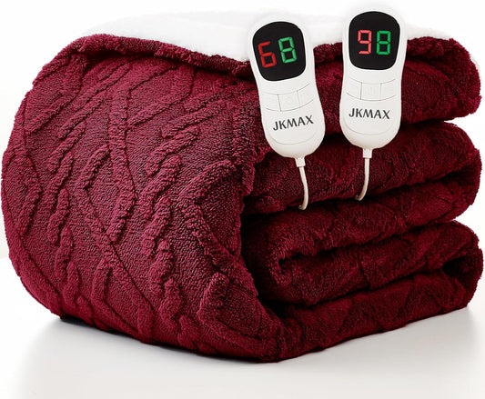 JKMAX Heated Electric Blanket Queen Size for Ultimate Comfort