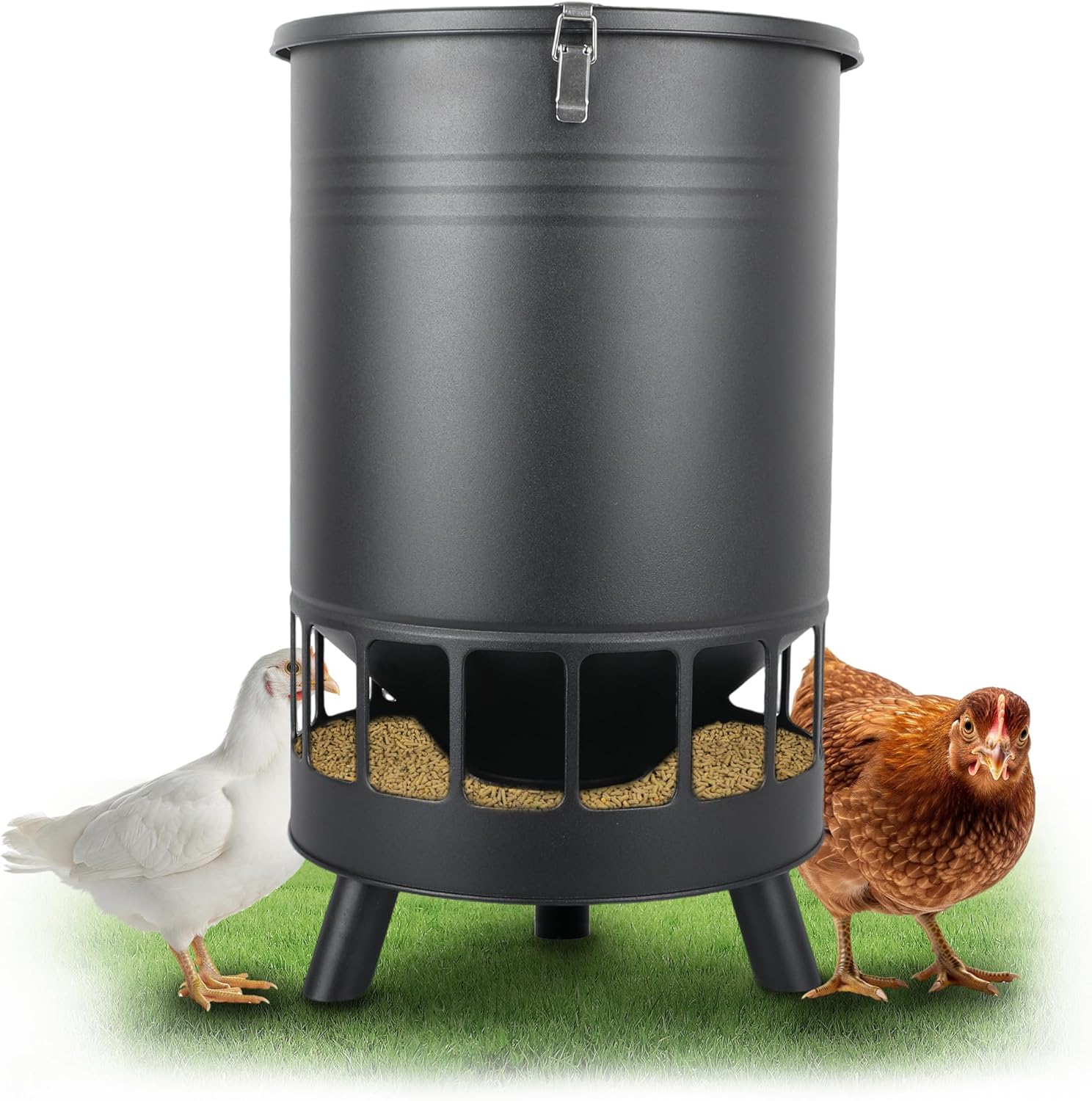 50LB No-Waste Chicken Feeder with Spill Control for Poultry
