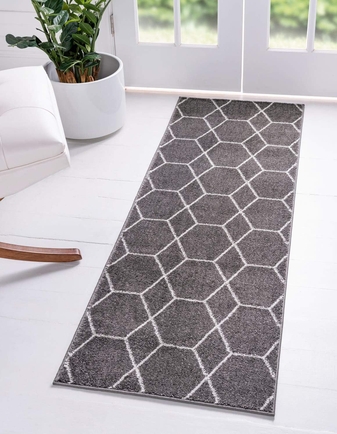 Unique Loom Trellis Frieze Collection Area Rug - Geometric Runner
