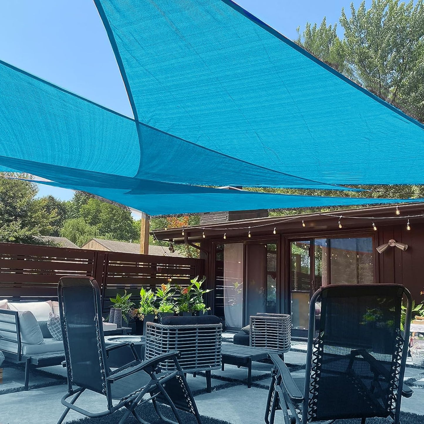 Custom Size Turquoise Blue Sun Shade Sail for Outdoor Spaces