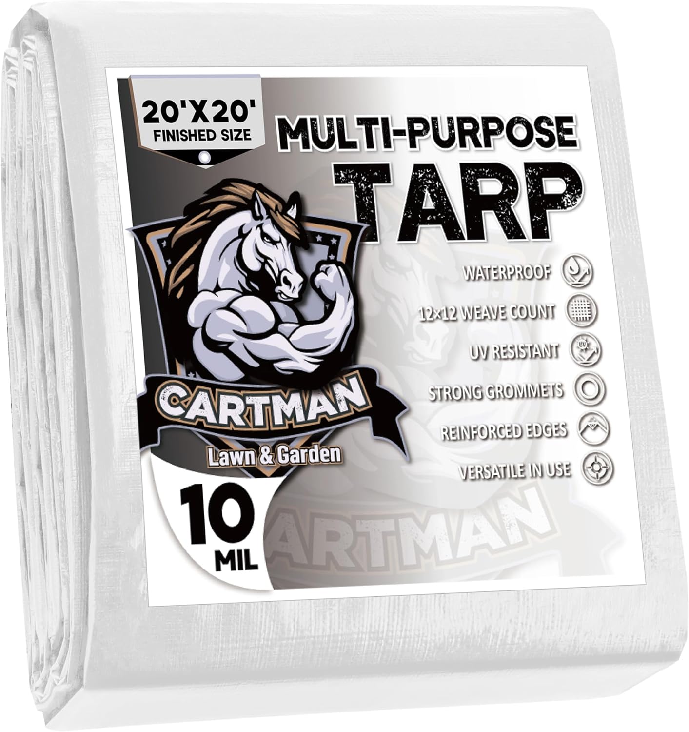 Heavy Duty 20x20 Feet Poly Tarp for All Weather Protection