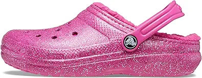 Crocs Kids Classic Lined Glitter Clog for Stylish Comfort