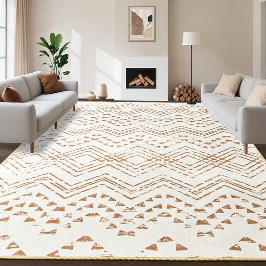 Boho Area Rug for Living Room - Soft Large Indoor Floor Rug