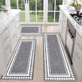 Farmhouse Kitchen Rugs Set of 3 Non Slip Washable Mats