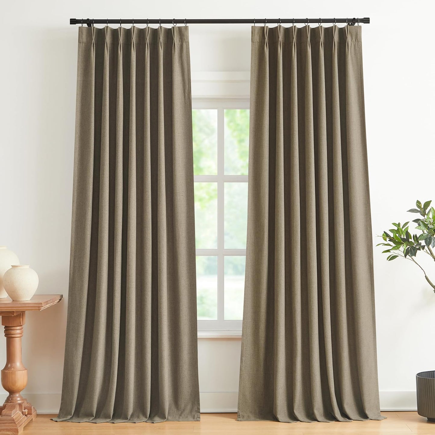 Brown Pinch Pleated Full Blackout Curtains for Any Room