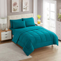 King Size Comforter Set with Sheets - Soft Teal 7-Piece Bedding