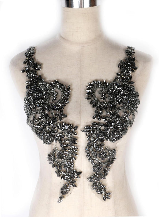 Luxury Look Shiny Rhinestone Applique Patch for Dress Decor