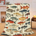 Fish Throw Blanket Marine Life Freshwater Fish Gifts - Soft Plush 40in