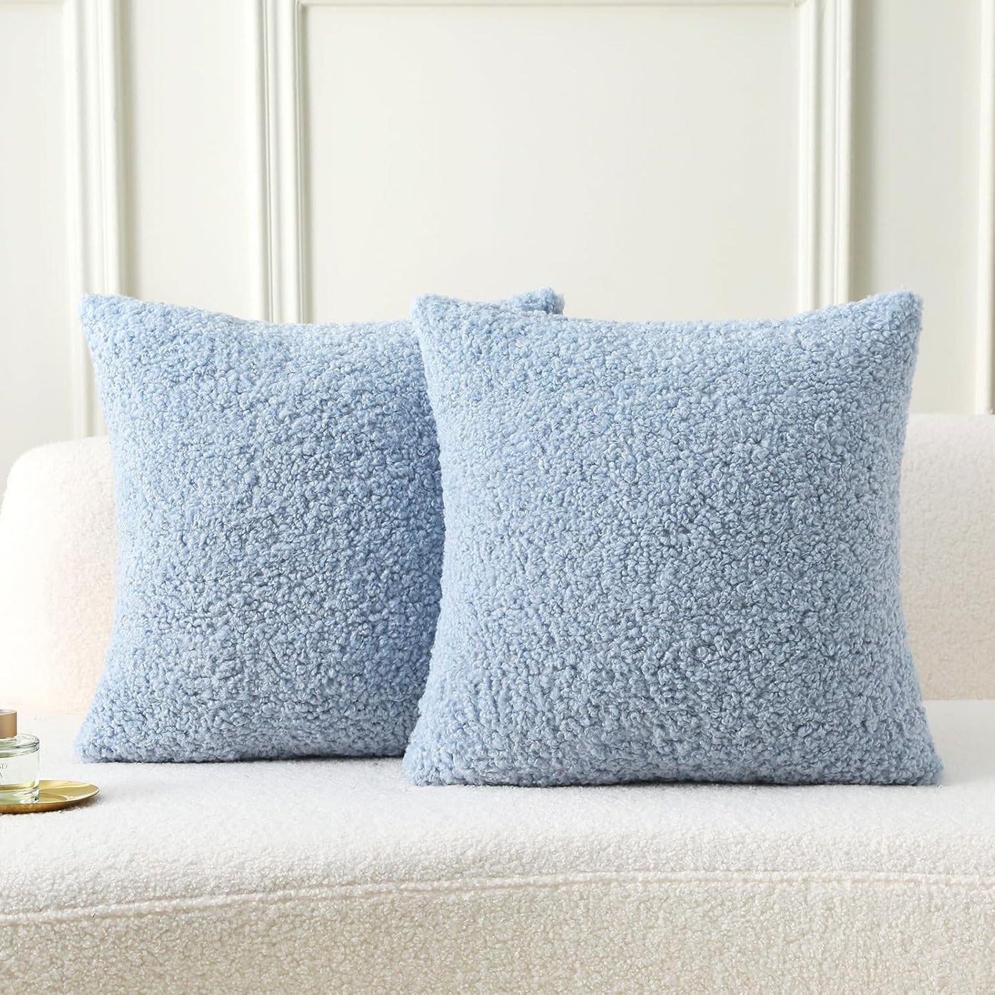 FUTEI Light Blue Throw Pillow Covers for Cozy Home Decor
