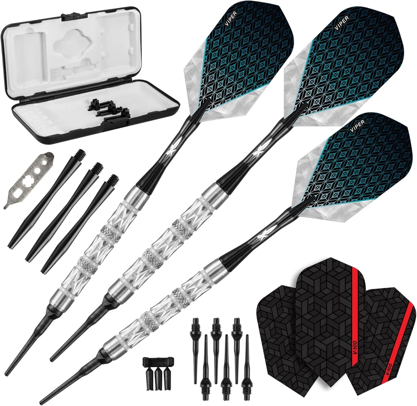Viper Diamond 90% Tungsten Soft Tip Darts with Travel Case