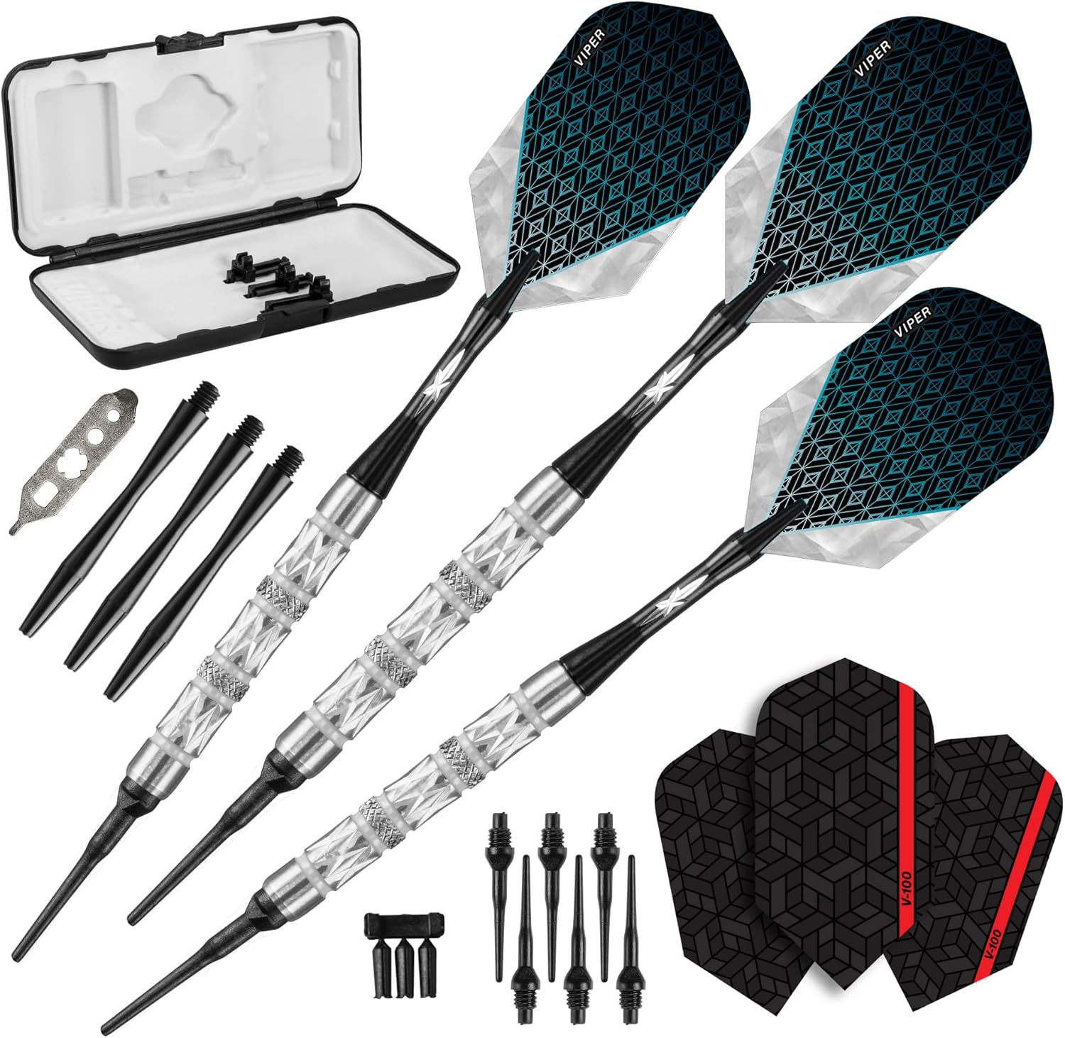 Viper Diamond 90% Tungsten Soft Tip Darts with Travel Case