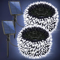 Solar String Lights 2-Pack 200FT Outdoor LED Cool White - Long Run