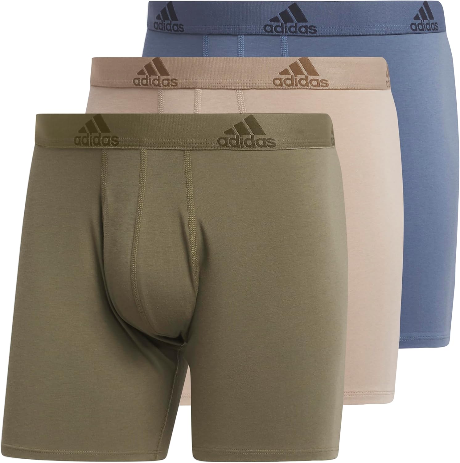 adidas Men's Performance Stretch Cotton Boxer Briefs 3-Pack
