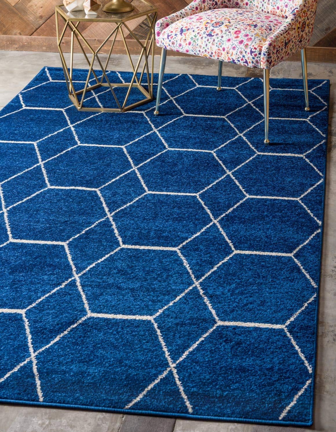 Unique Loom Trellis Frieze Collection Area Rug - Geometric Design