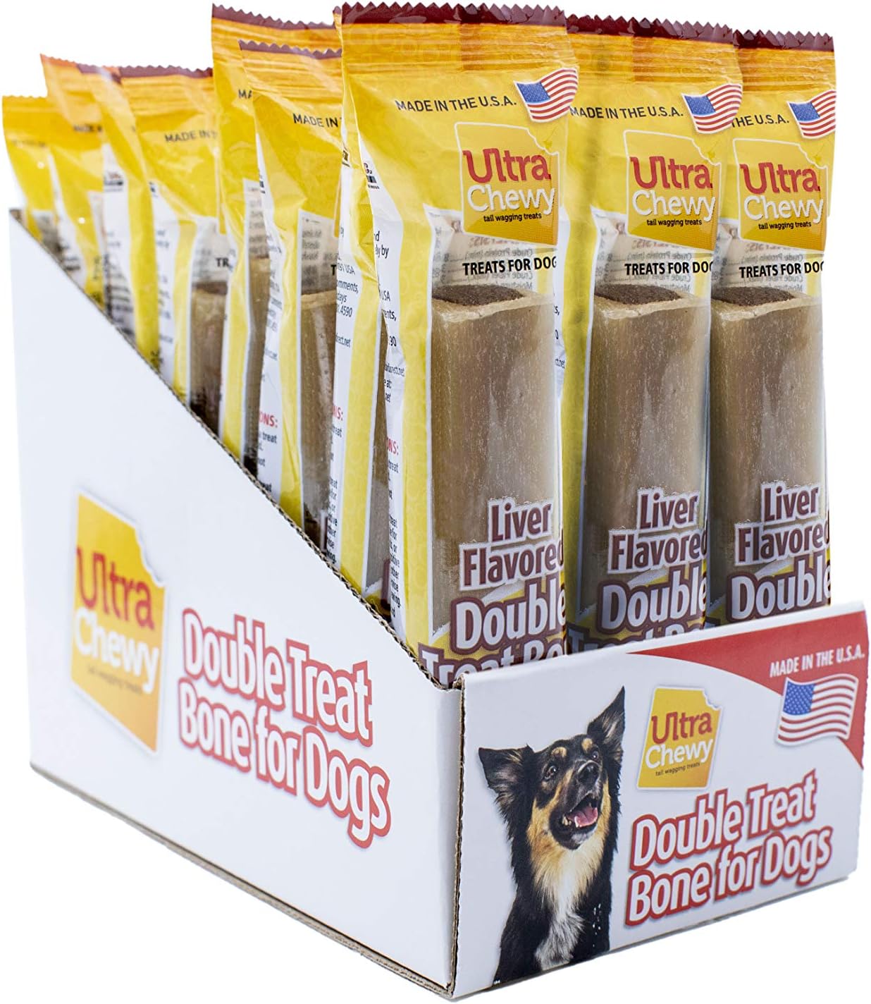 Ultra Chewy Liver Double Treat Bones for Happy Chewing Dogs