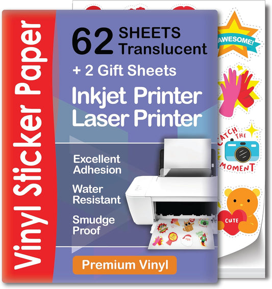 Vivid Inkjet Sticker Paper - Waterproof & Tear Resistant