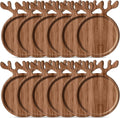 12 Pcs Christmas Appetizer Platter 12 in Acacia Wood Tray - Bulk Set