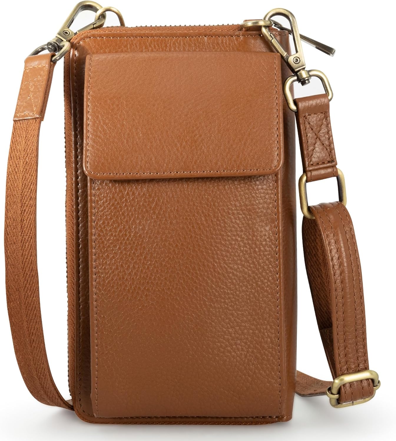 BULL GUARD Crossbody Leather Wallet Phone Purse for Travel