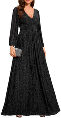 Ever-Pretty A-Line Formal Wedding Guest Dress - Glitter Floor Length