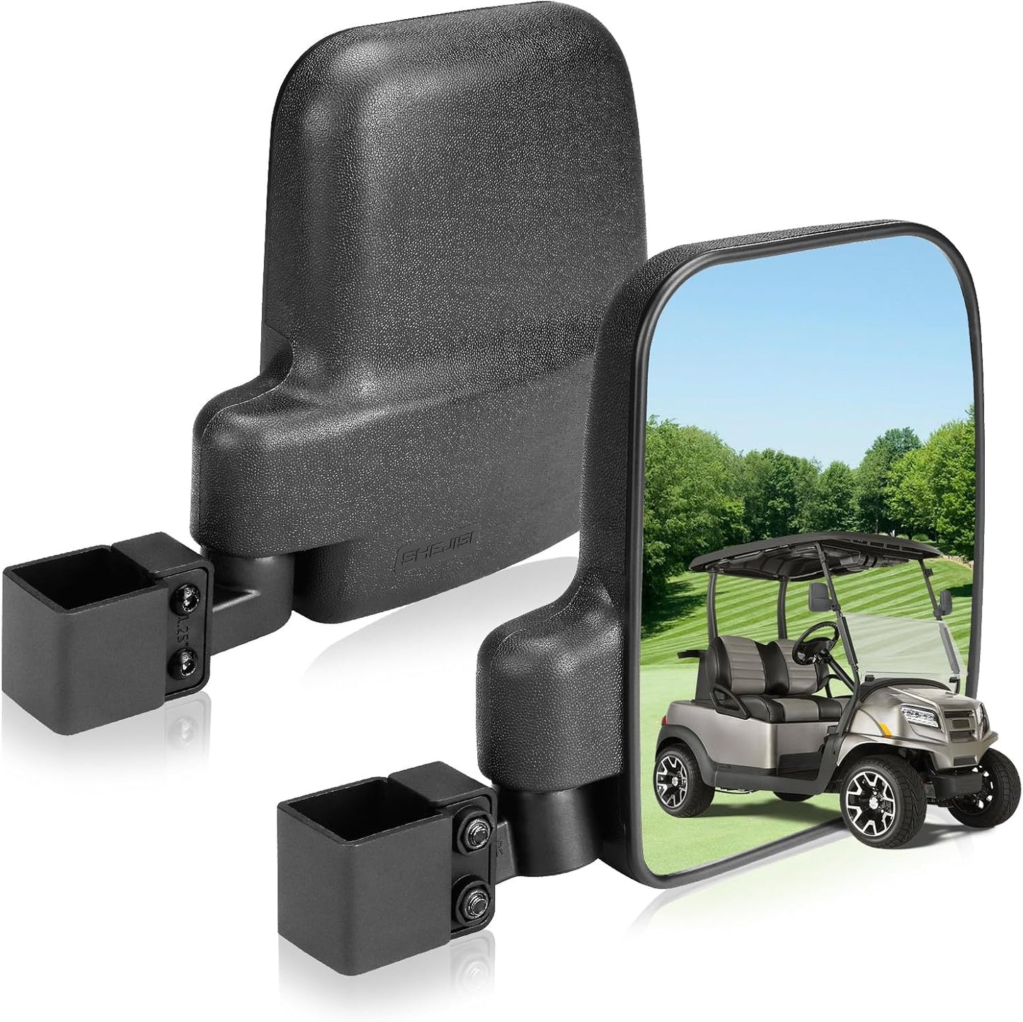 SHEJISI Golf Cart Mirror: Hassle-Free Install, 3 Sizes, Universal Fit