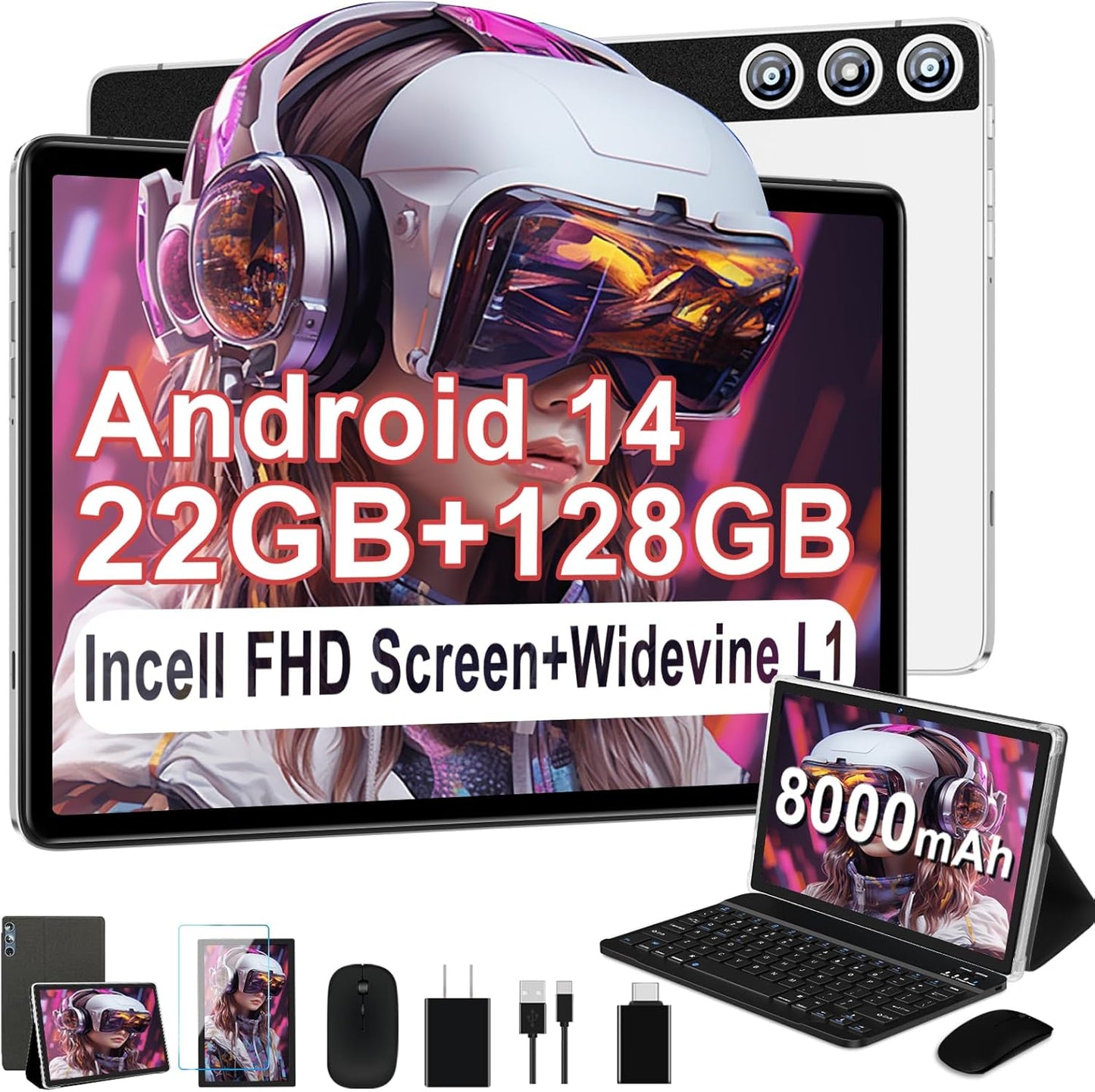 2025 Android Tablet with 22GB RAM and 128GB Storage Capacity